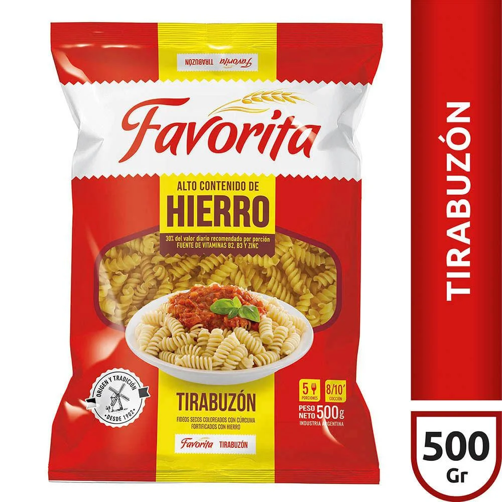 FIDEO FAVORITA CODITO HIERRO 500G