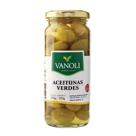 ACEITUNAS VERDES VANOLI FRASCO 200G