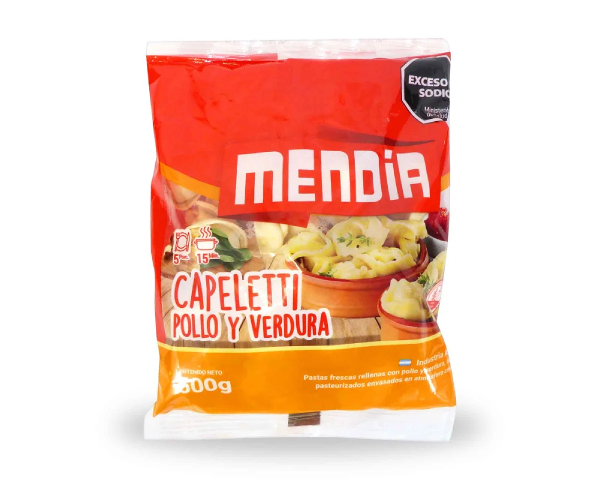 CAPELLETI MENDIA POLLO Y VERDURA 500 G