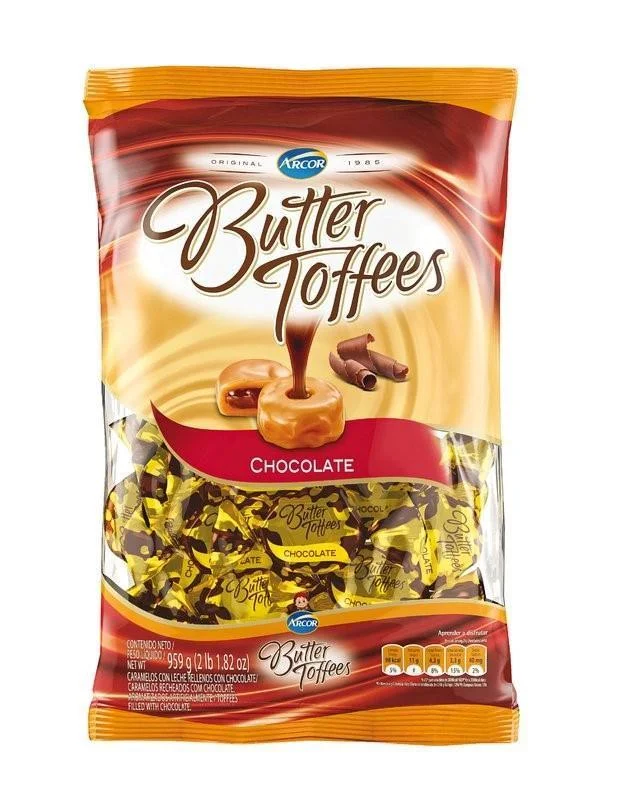 CARAMELOS ARCOR BUTTER TOFFEES CHOCOLATE 822G