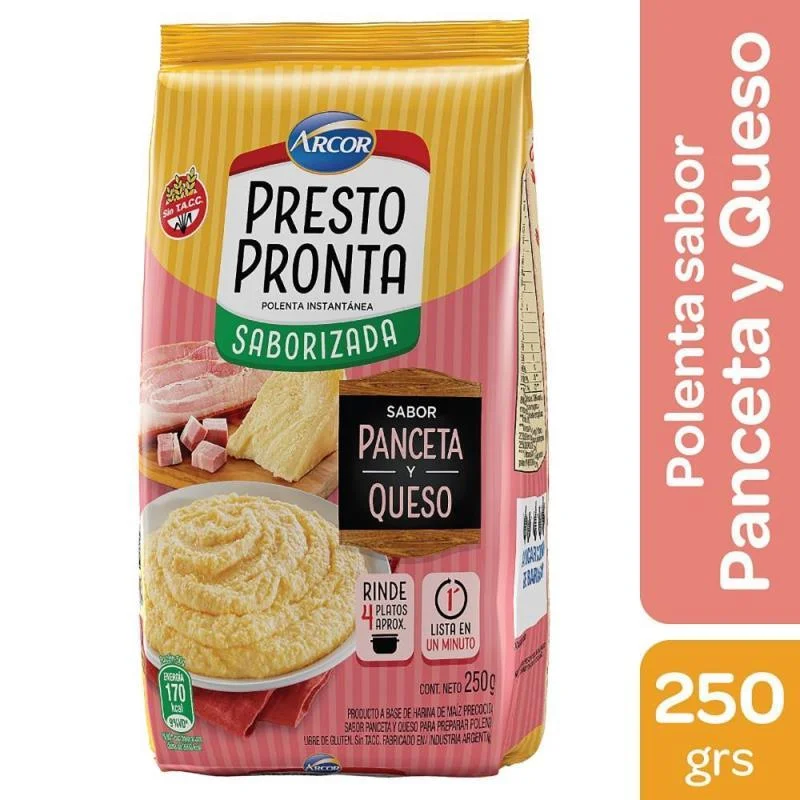 POLENTA PRESTO PRONTA SAB PANCETA Y QUESO X 250G