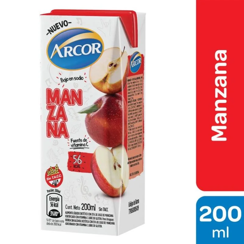 ARCOR BEBIDA MANZANA 200ML