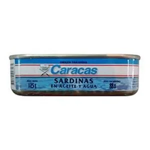 SARDINA CARACAS EN ACEITE Y AGUA 125G