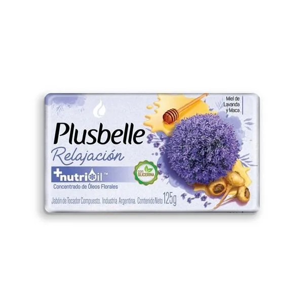 JABON PLUSBELLE MIEL Y LAVANDA 120G