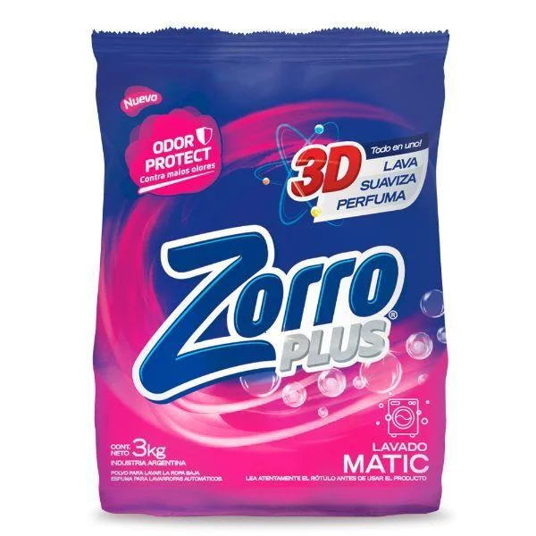 JABON EN POLVO ZORRO REGULAR PLUS 3KG
