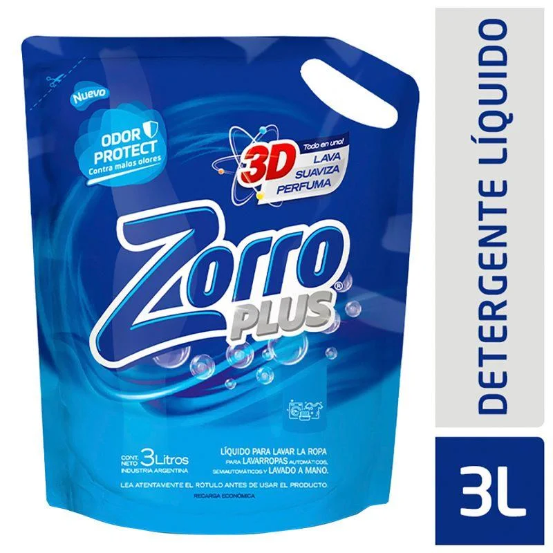 JABON LIQUIDO ZORRO BICARBONATO 3L