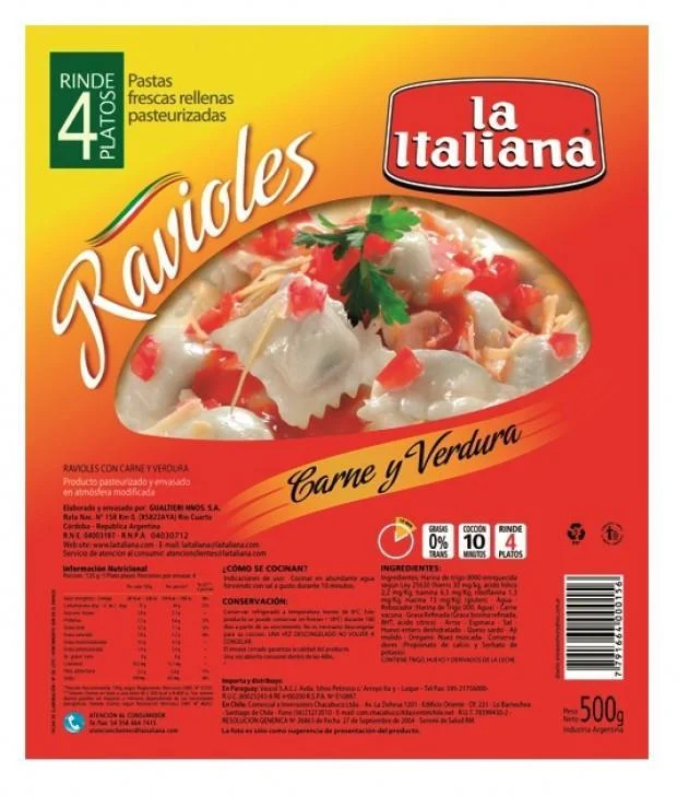 RAVIOLES ITALIANA CARNE/ESPIN 500G