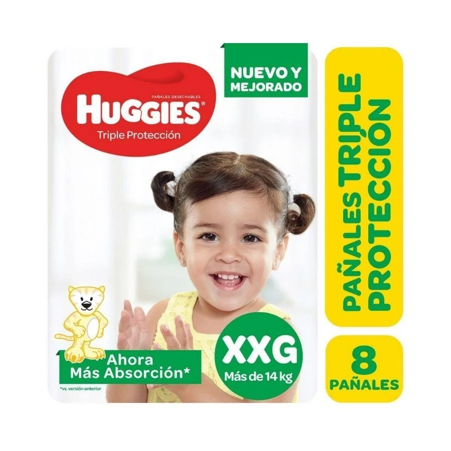 HUGGIES AMARILLO XXG X 8 U.