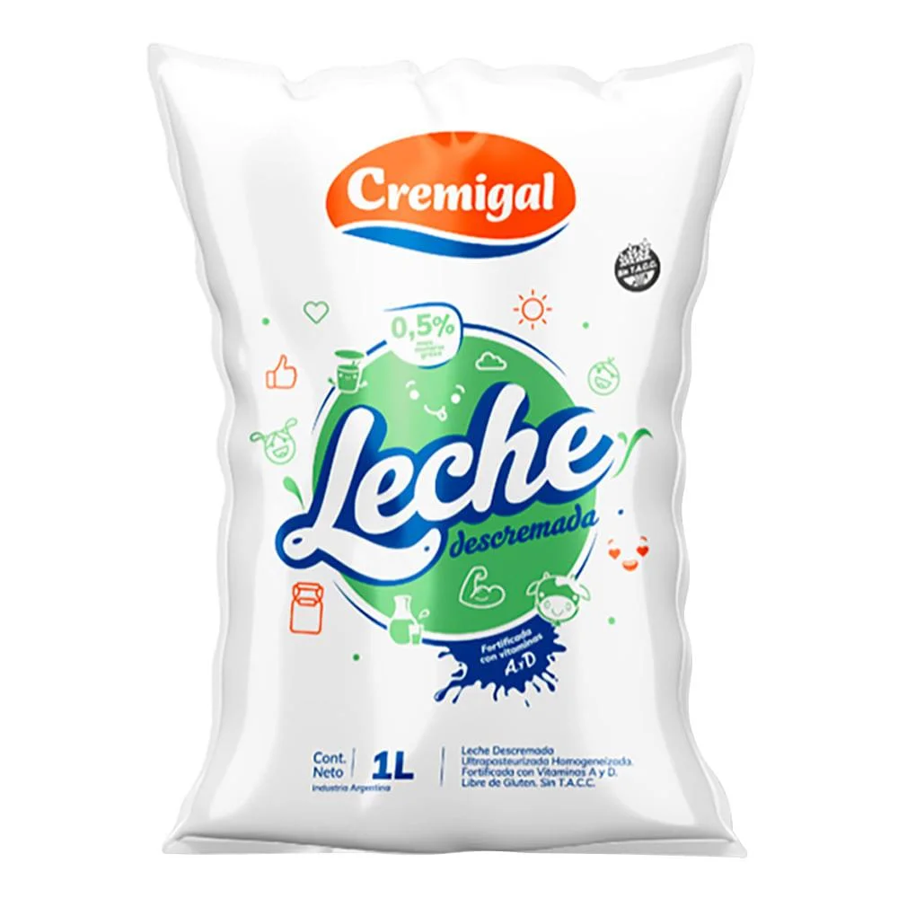 LECHE DESCREMADA CREMIGAL 1 L