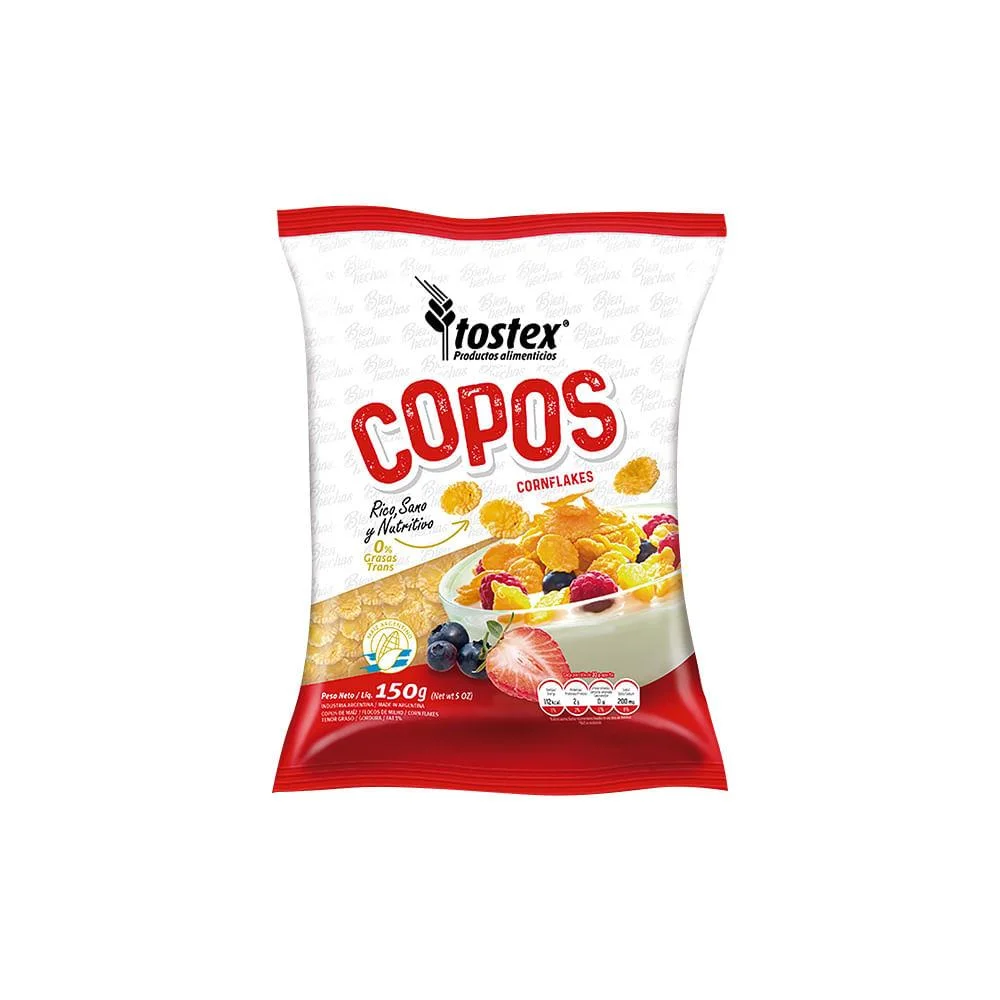 TOSTEX COPOS S/AZUCAR X 150 GRS 