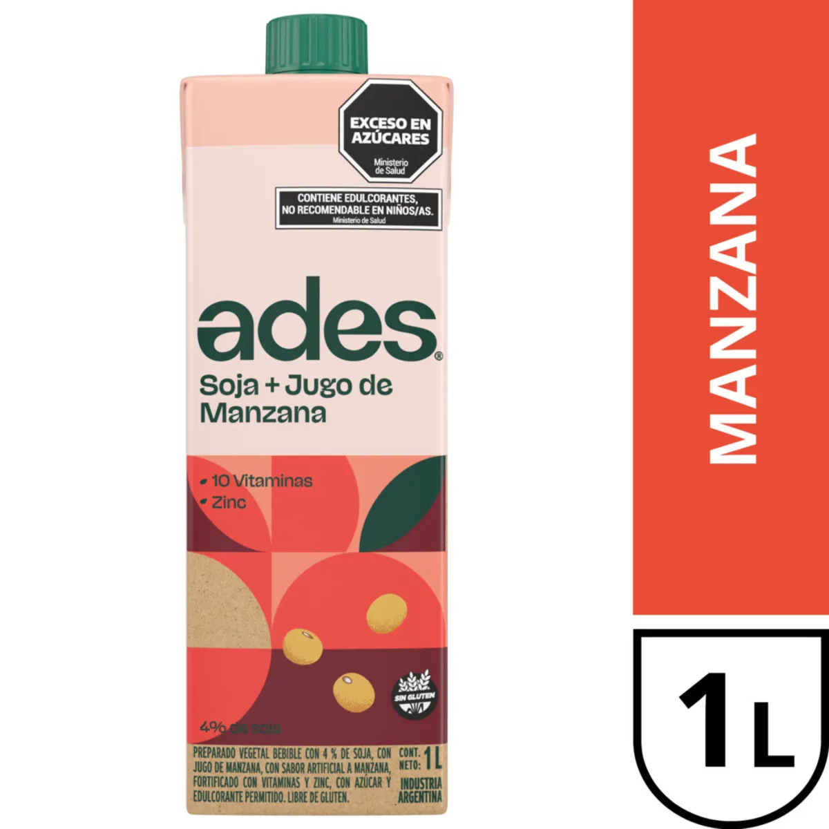 ADES SOJA MANZANA 1 L