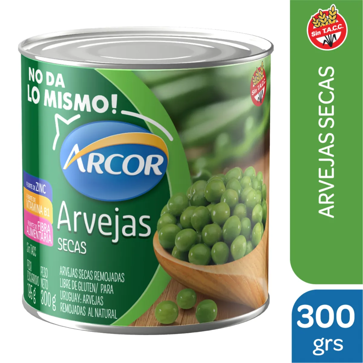 ARVEJAS SECAS ARCOR SIN SAL AGREG. X 300GR