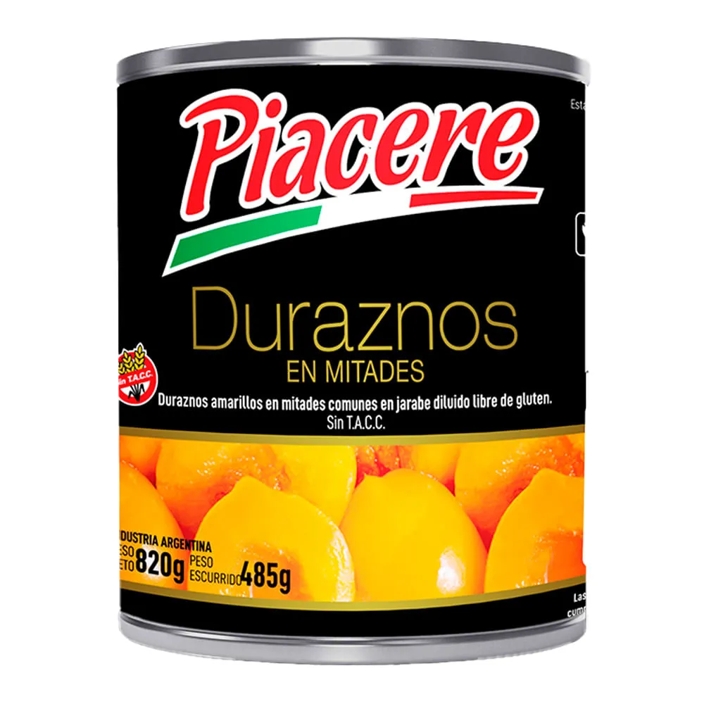 DURAZNOS PIACERE 820G