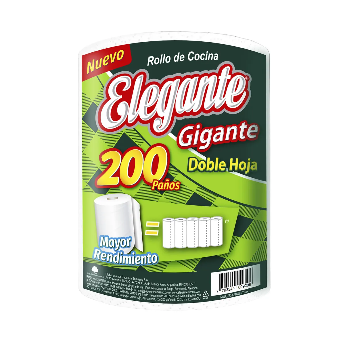 ROLLO/COCINA ELEGANTE DOBLE HOJA 200PAÑOS