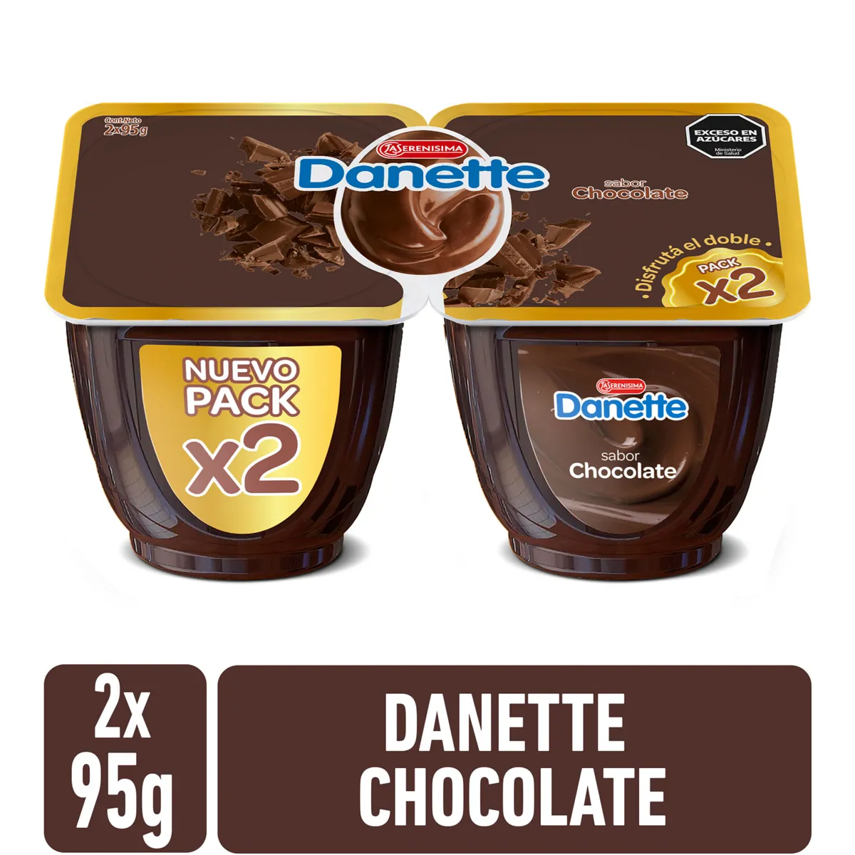 DANETTE CHOC. PACK 2 X 95 GS 