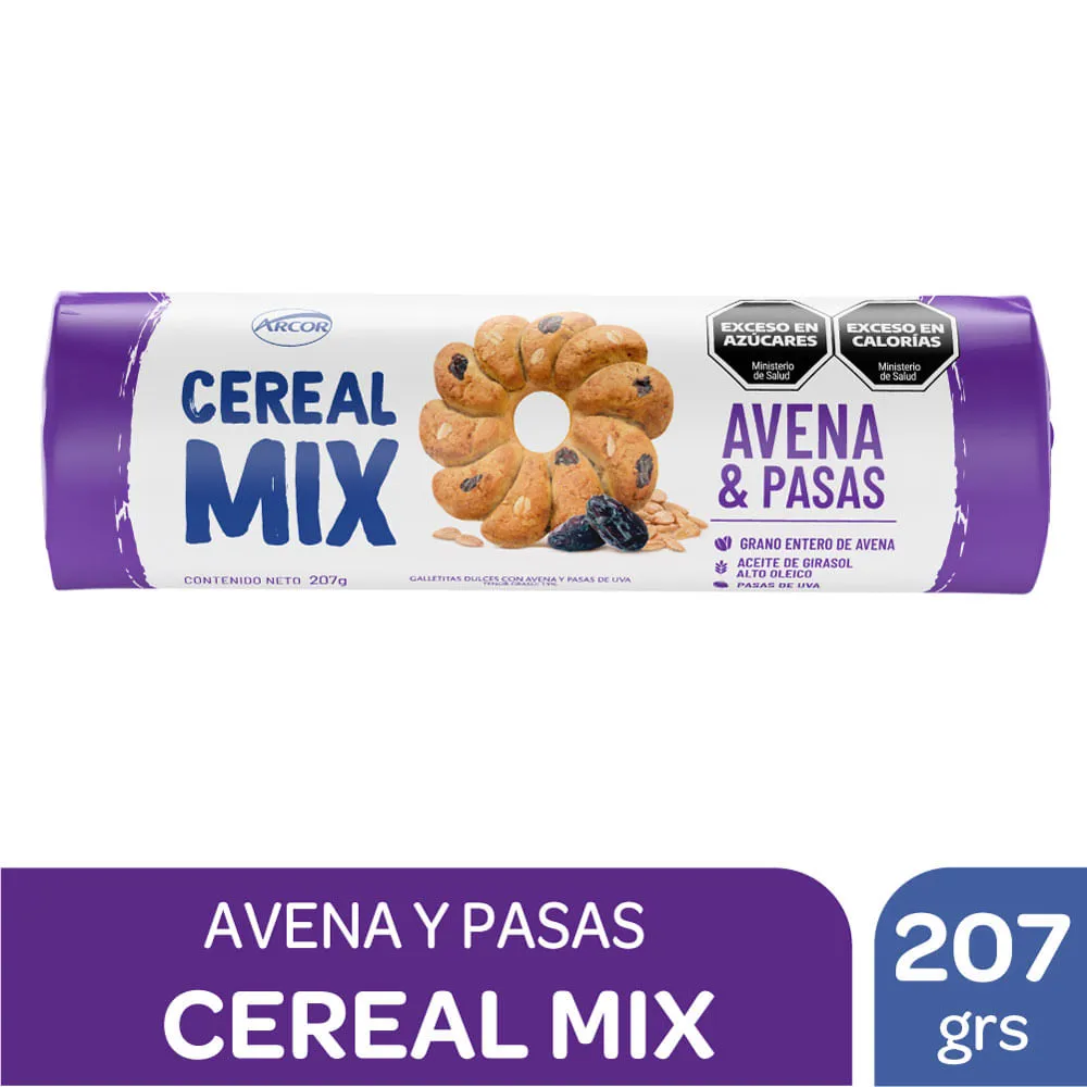 CEREAL MIX AVENA Y PASAS 207GR