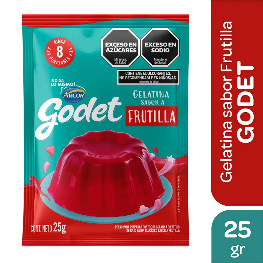 GELATINA GODET FRUTILLA 25 G