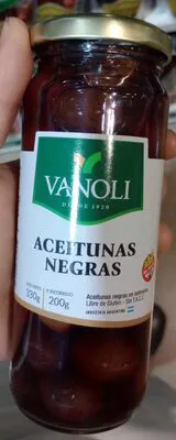 ACEITUNAS NEGRAS VANOLI FRASCO 330 G
