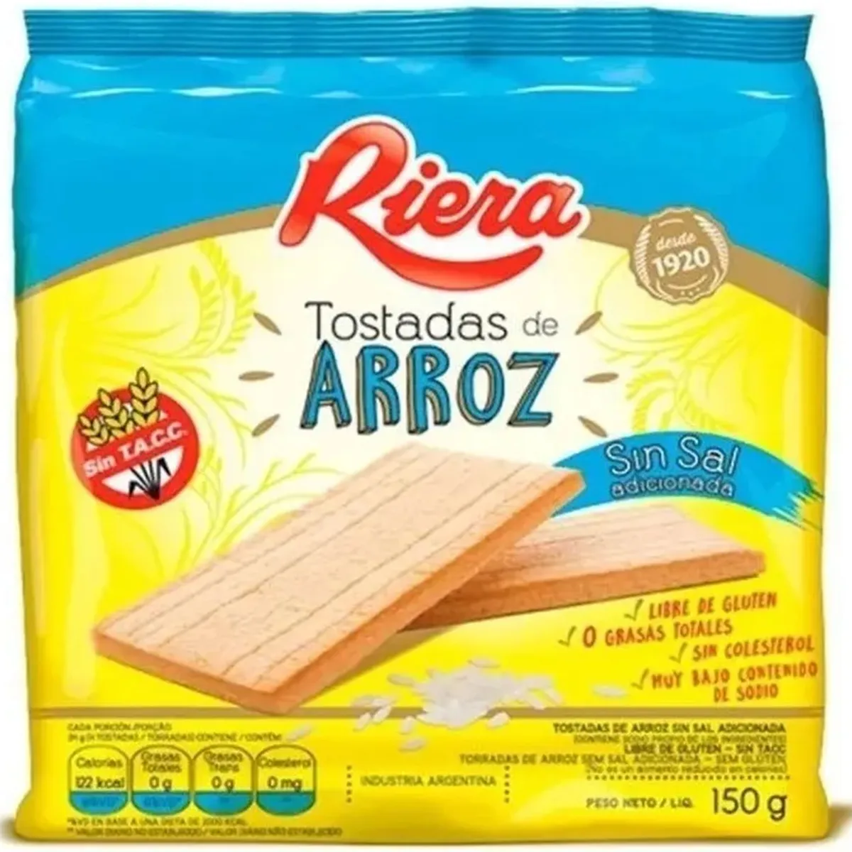 TOSTADA RIERA SIN SAL 150 G