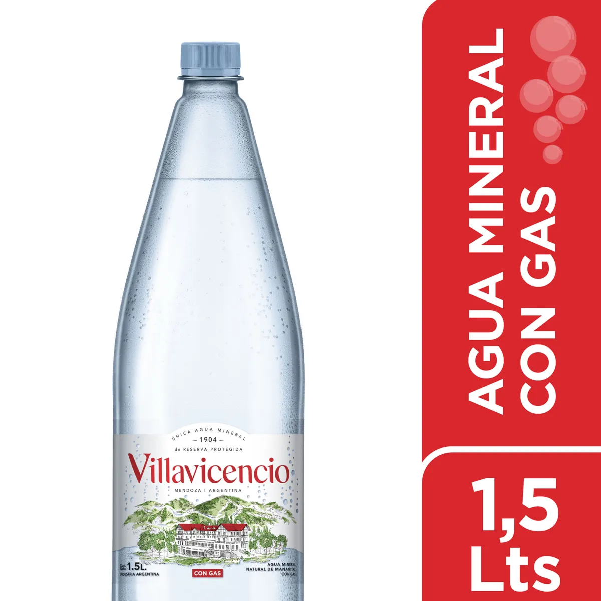 AGUA VILLAVICENCIO CON GAS 1.5 L