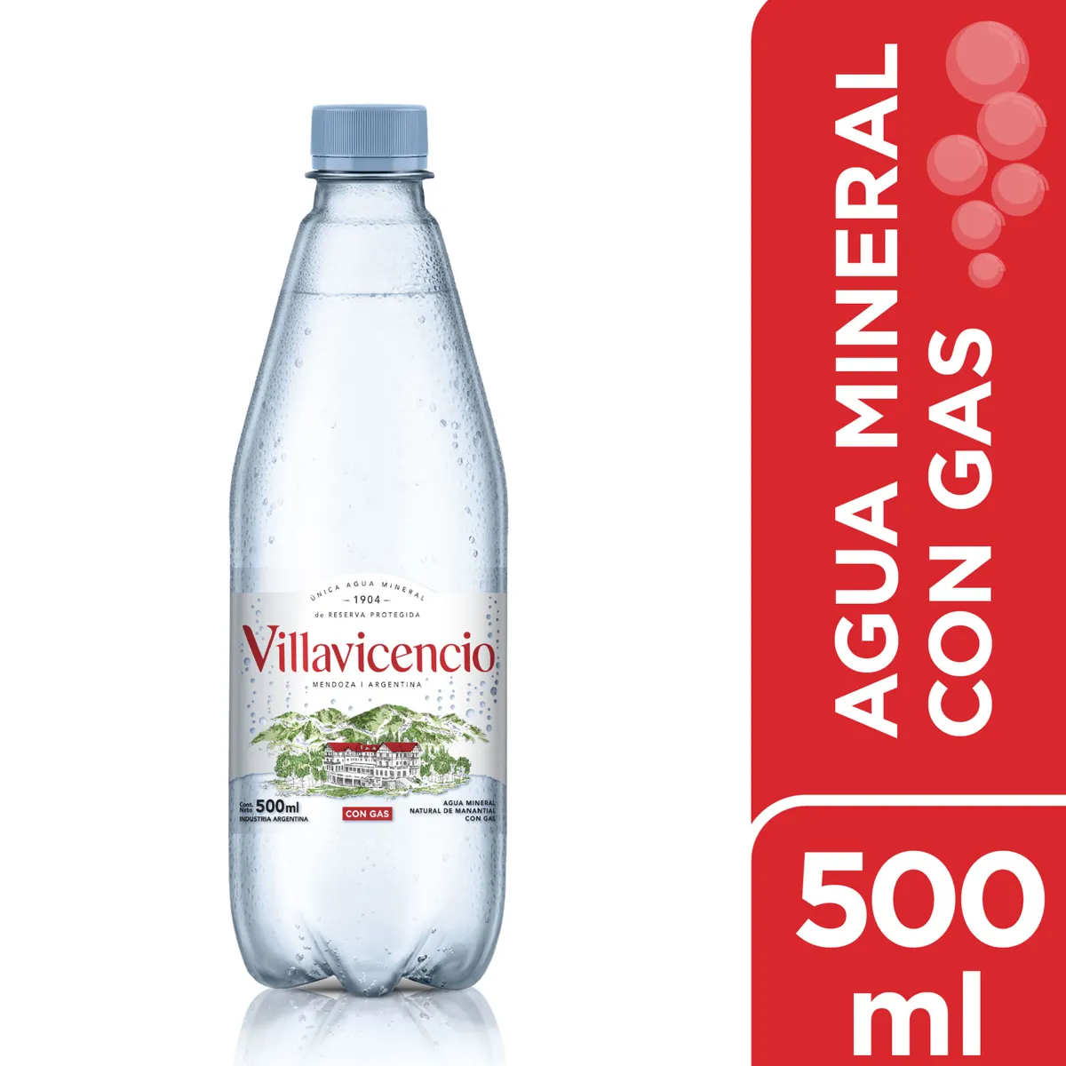VILLAVICENCIO AGUA CON GAS 500ML