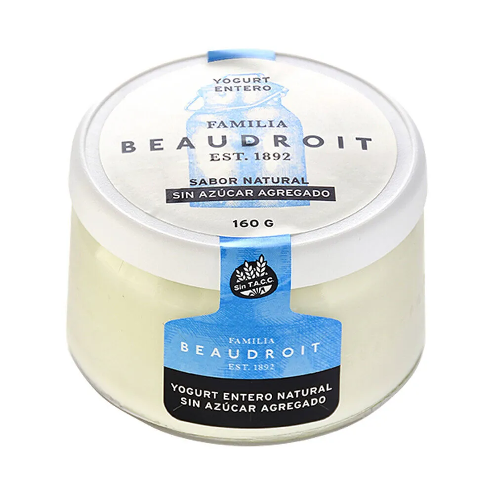 YOGUR NATURAL SIN AZUCAR AGREGADO ENTERO 160G