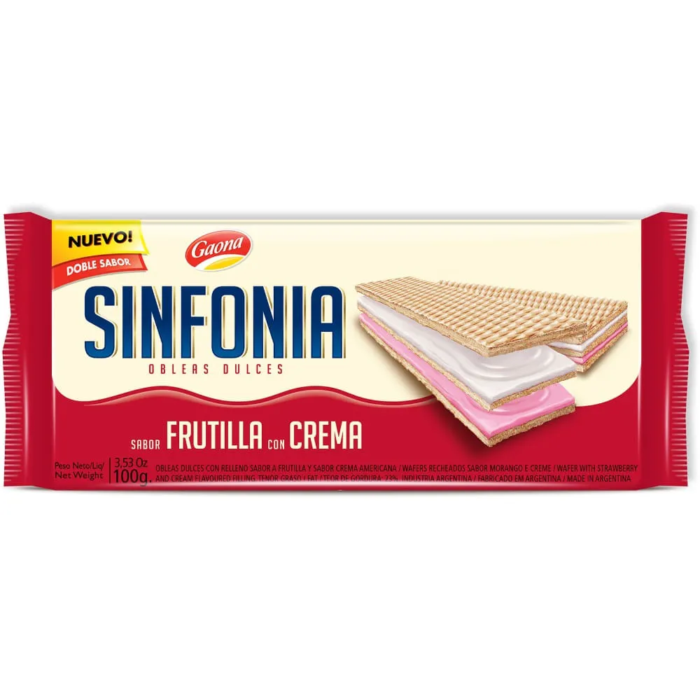 OBLEA SINFONIA FRUT/CREM X 100 GRS
