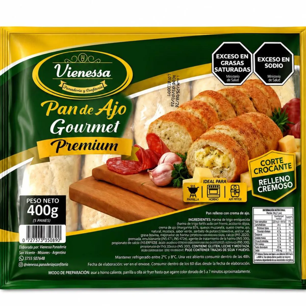 VIENESA PAN DE AJO PREMIUM X 400 GRS 