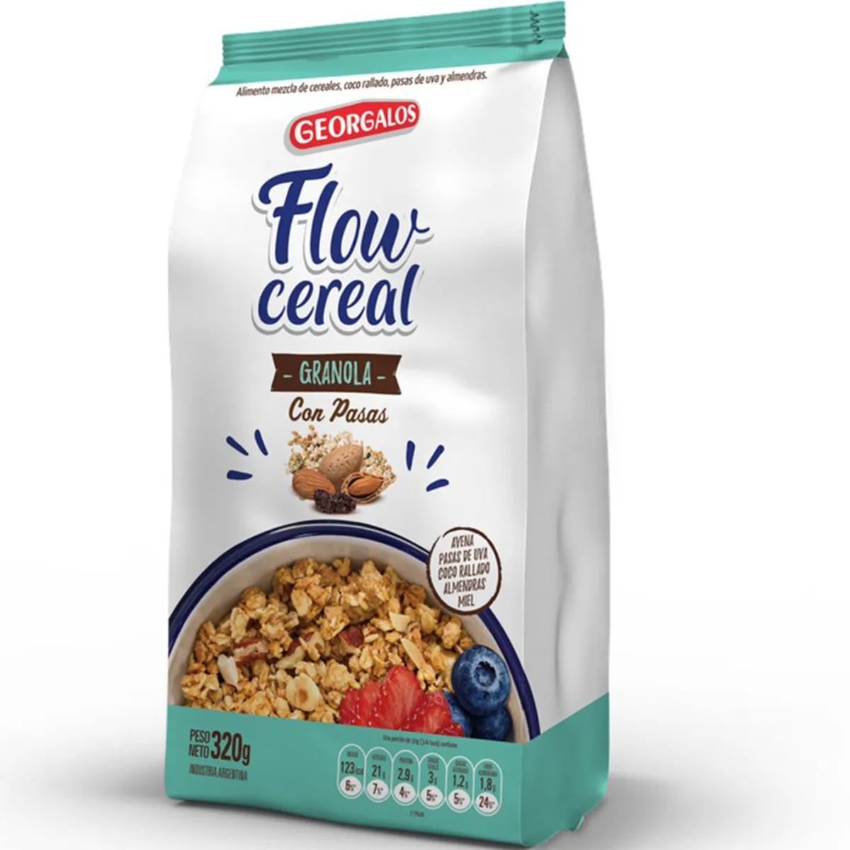 GRANOLA FLOW CEREAL C/ PASAS X 320 G 