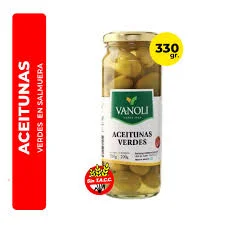 ACEITUNA VERDE VANOLI FRASCO X 330 GS