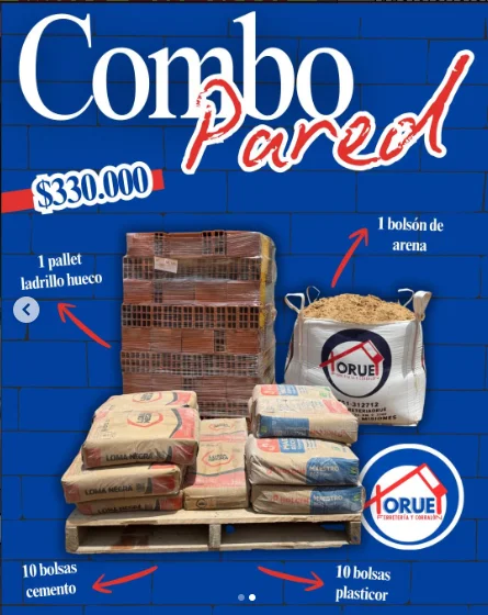 COMBO PARED(10CEM-10PLAST-405LAD.HUECOS-1BOLSON ARENA)