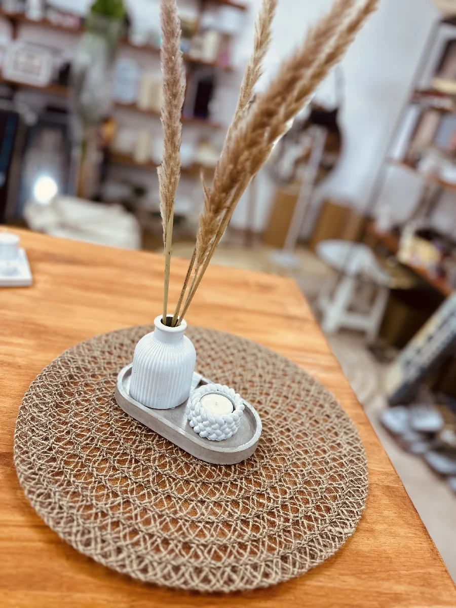 Combo florero tuzos y porta vela