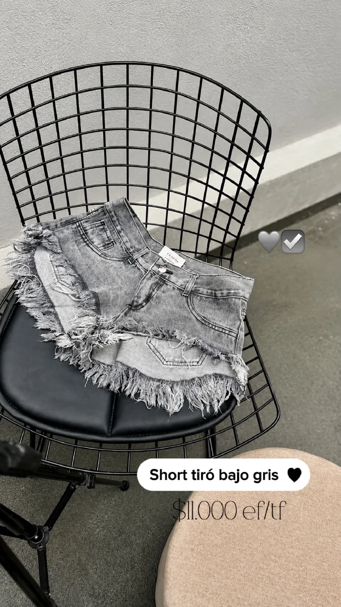 Short tiro bajo gris