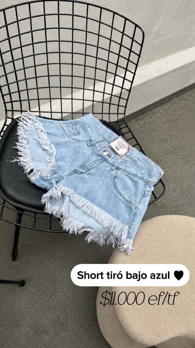 Short tiro bajo azul