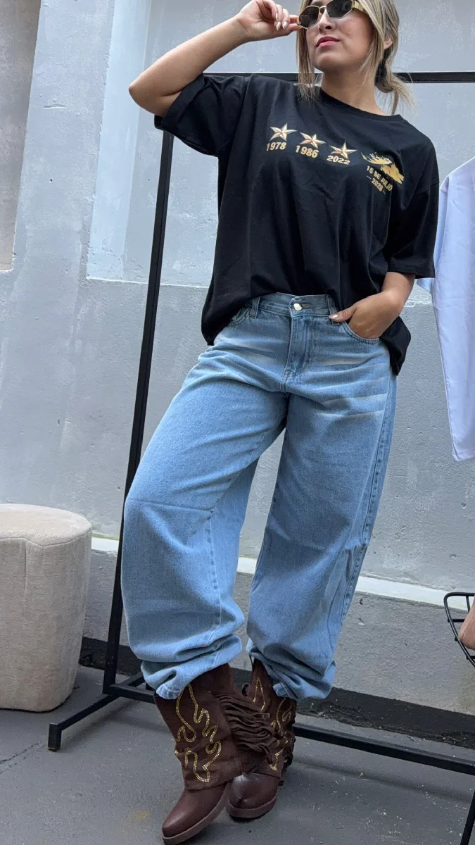Jeans baggy celeste 