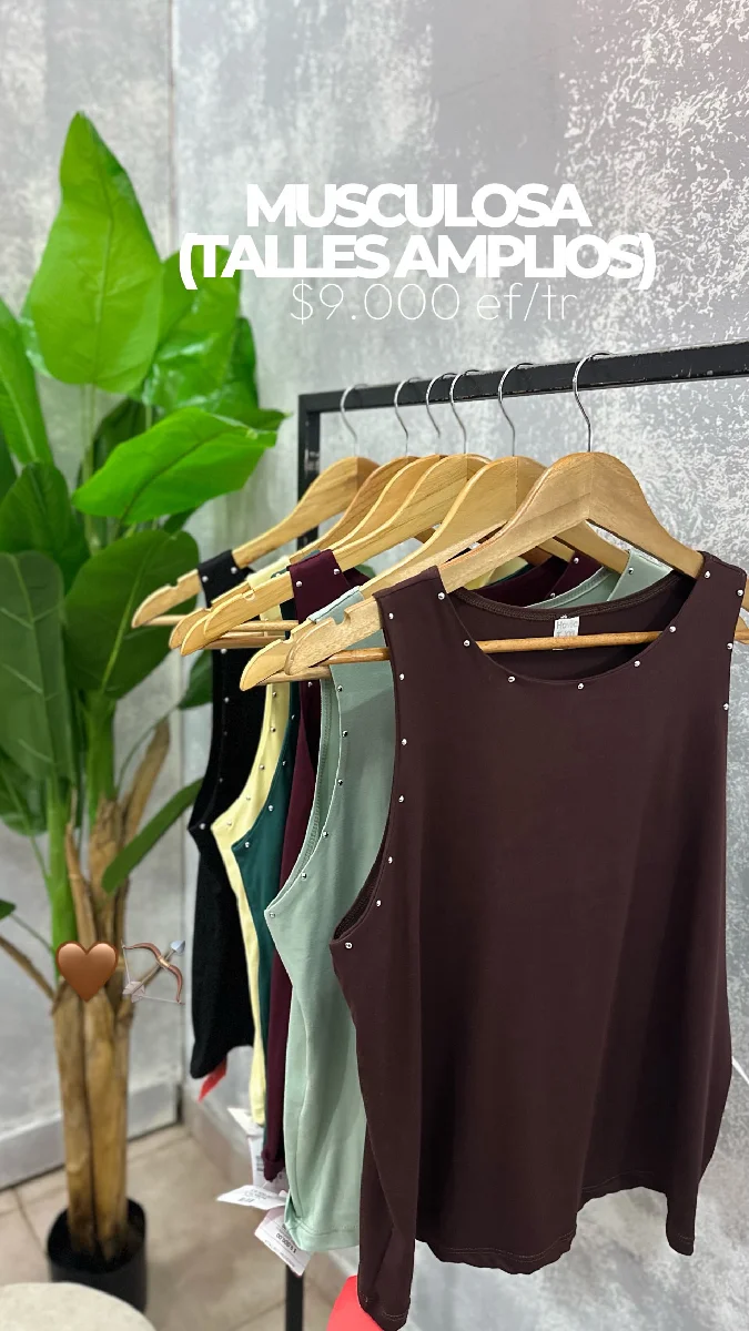 Musculosa tacha talles amplios 