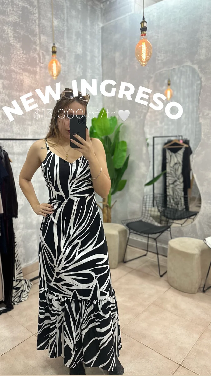 Vestido estampado largo 