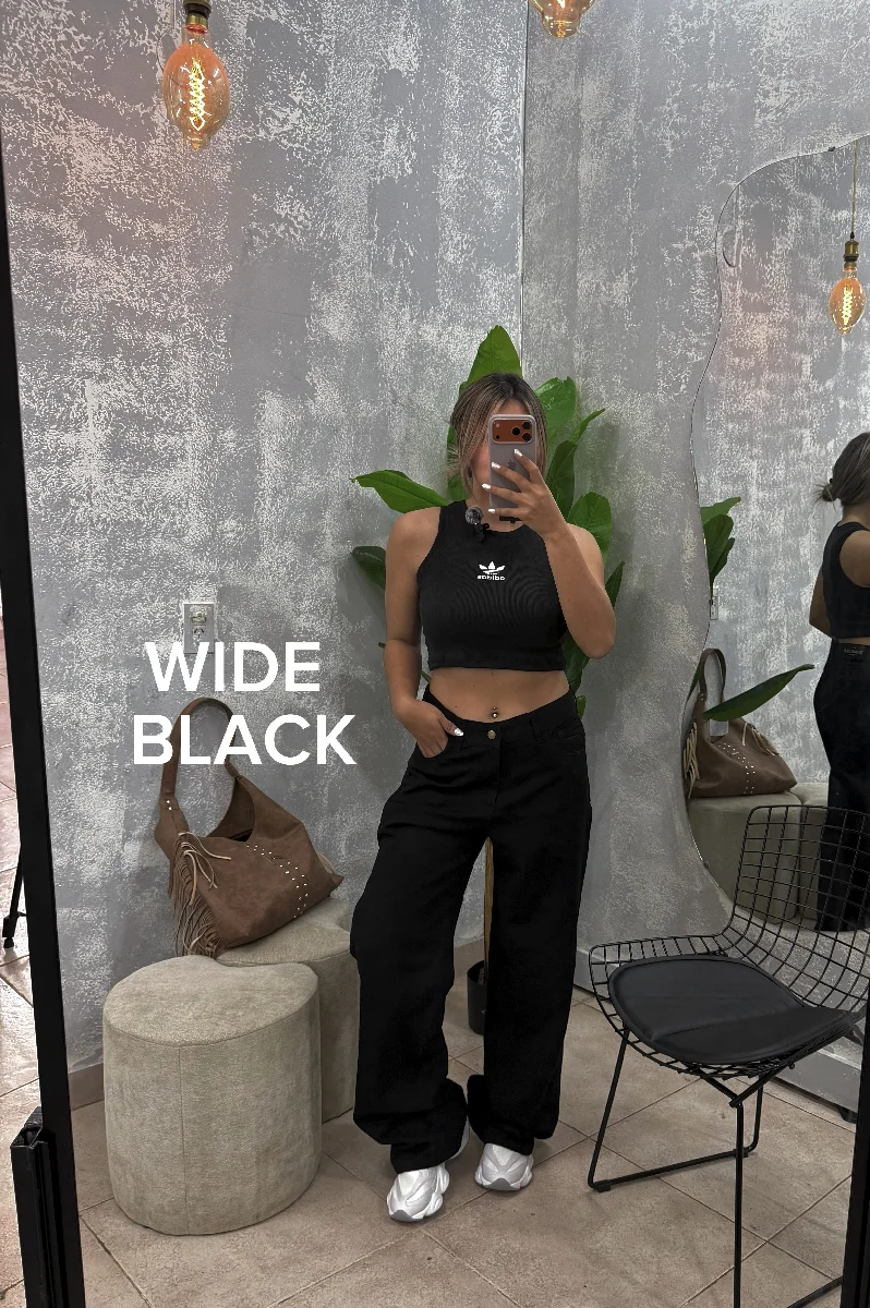 JEANS WIDE NEGRO