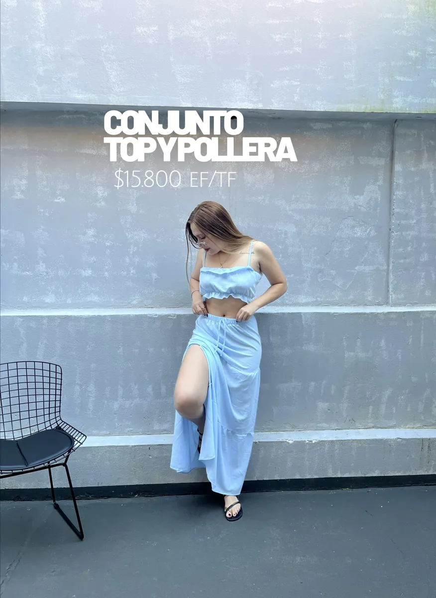 CONJUNTO TOP Y POLLERA