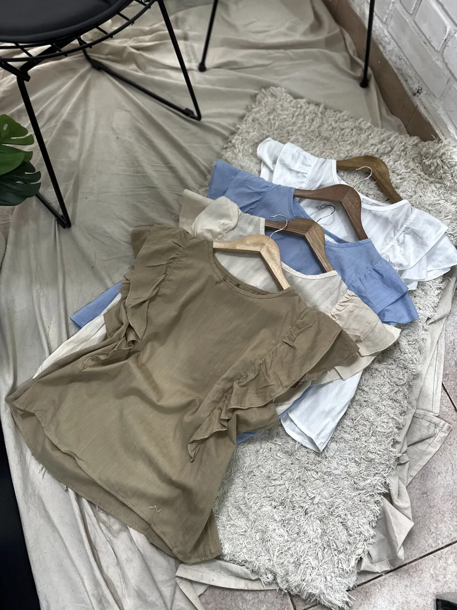 Blusa lino volados 