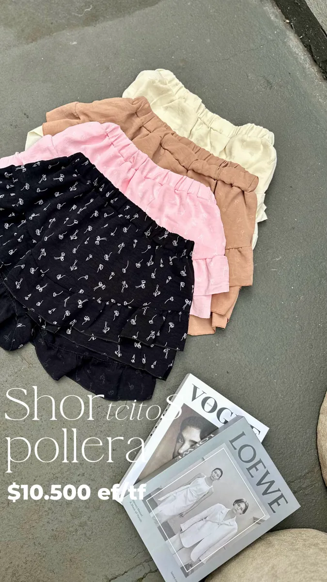 Short pollera volado flor