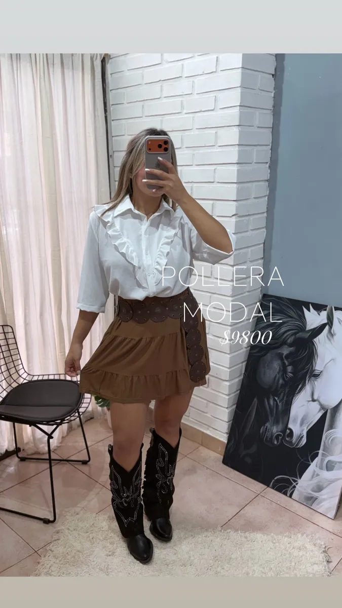 Pollera modal bolados 