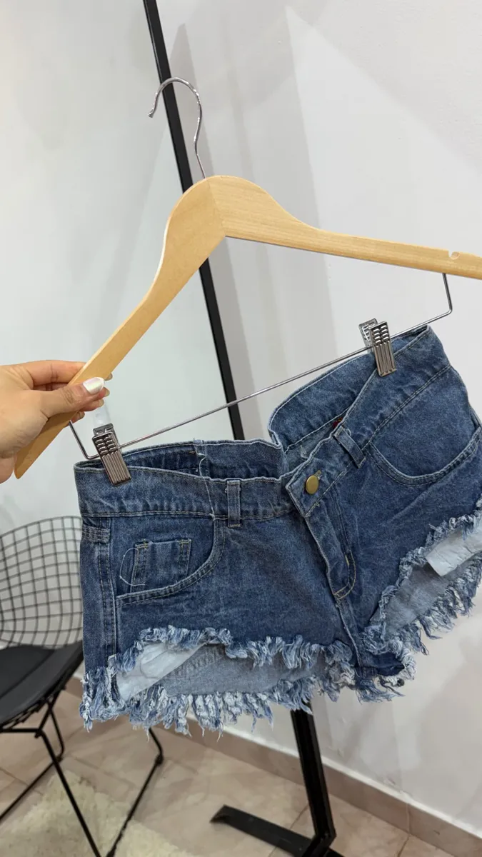 Short tiro bajo azul