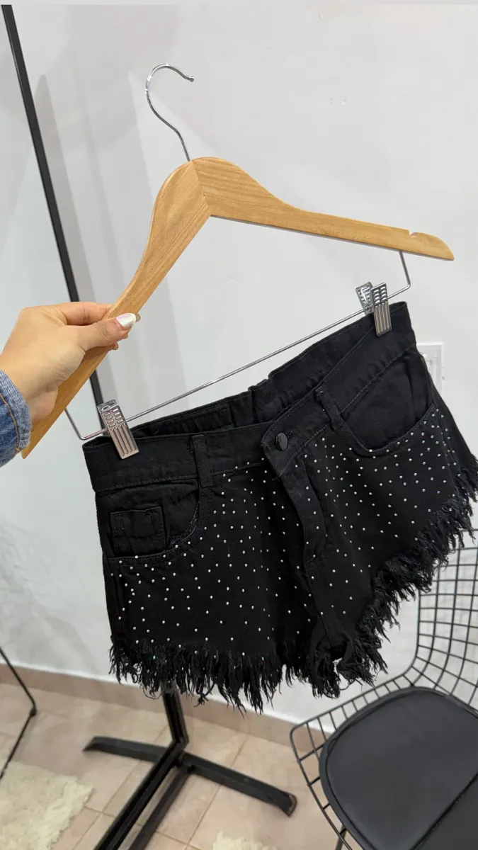 Short Strass negro 