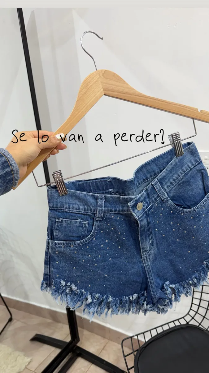 Short Strass azul