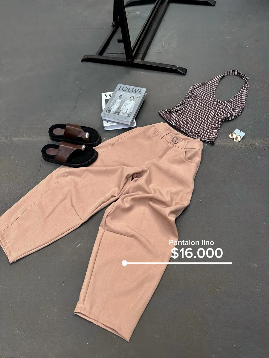 Pantalón lino baggy