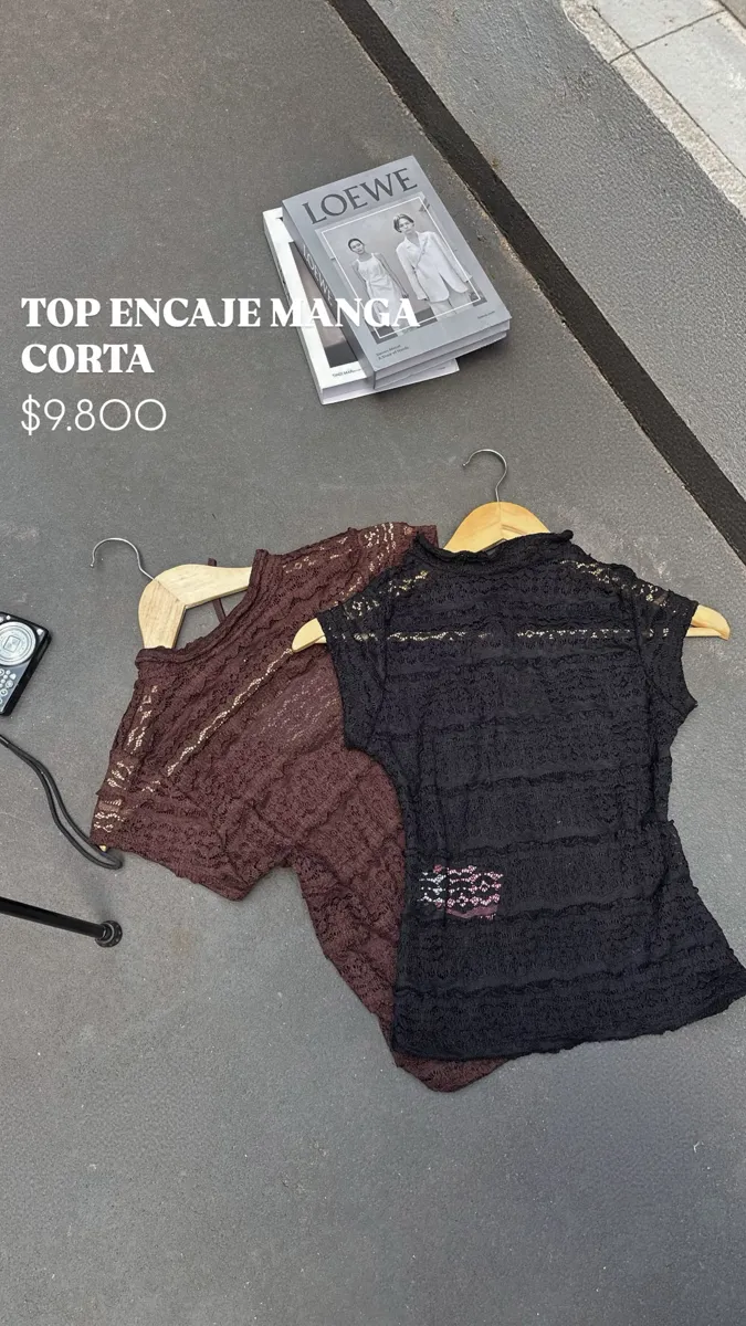 Top encaje manga corta 