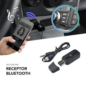 RECEPTOR AUDIO BLUETOOTH ADAPTADOR AUX MUSICA AUTO PARLANTE