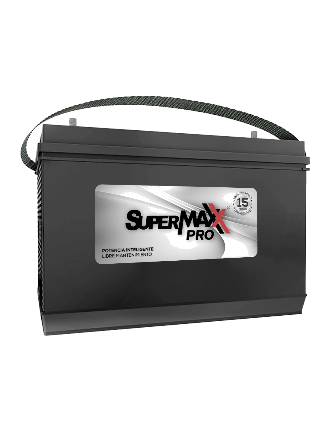 BATERIA SUPERMAXX PRO 12X125 IZQ "TIPO CATERPILLAR" / CCA-18º: 750A / C20: 110AH / RC: 190MIN / 330*173*220*225 / 15P / 26KG