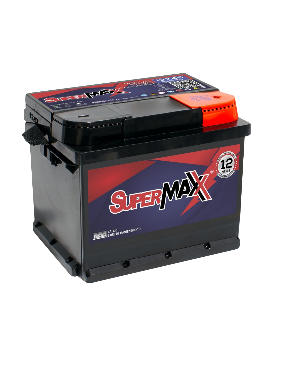 BATERIA SUPERMAXX ECO 12X45 DER "TIPO FORD KA BAJA" / CCA-18º: 290A / C20: 32AH / RC: 52MIN / 207*175*175*175 / 7P / 9.5KG